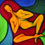 Bohyně meditace - Kundaliní - akryl na plátně -  100 x 100 cm - r. 2014