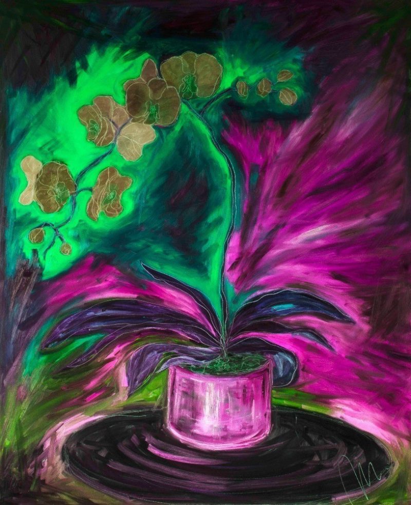 Orchidej - olej na sololitu - 135 x 110 cm - r. 2013,barva 3